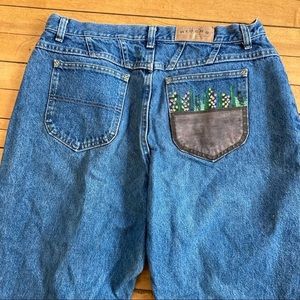 Riders by Lee Blue Straight Leg Jeans with Embroidered Pocket